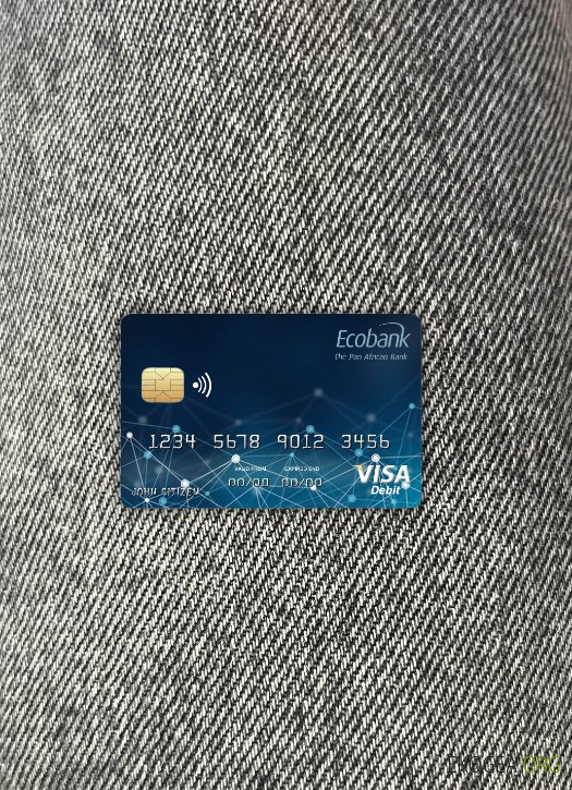 République centrafricaine Ecobank banque carte visa photolook recto